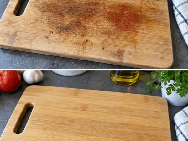 Alte Schneidebretter voller Flecken und Gerüche? Mit dieser einfachen Reinigung werden sie wieder appetitlich sauber