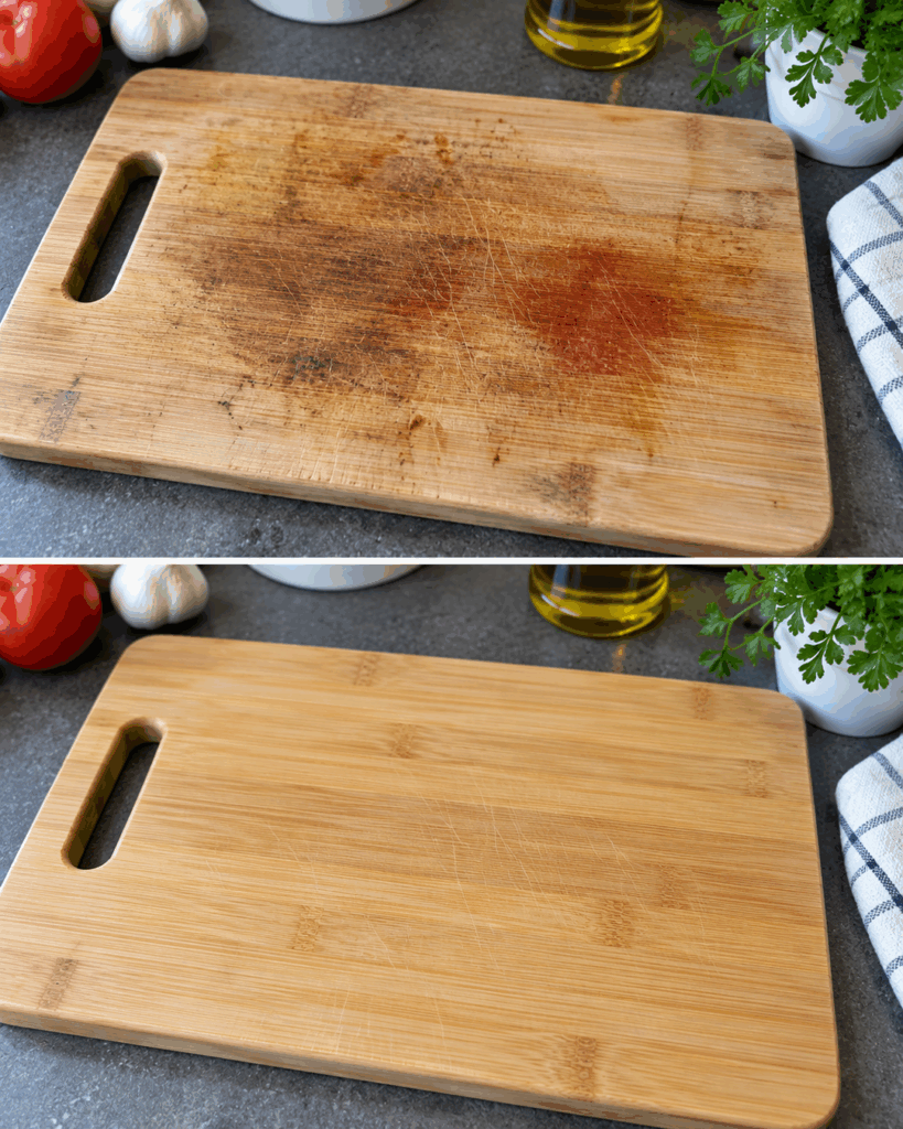 Alte Schneidebretter voller Flecken und Gerüche? Mit dieser einfachen Reinigung werden sie wieder appetitlich sauber