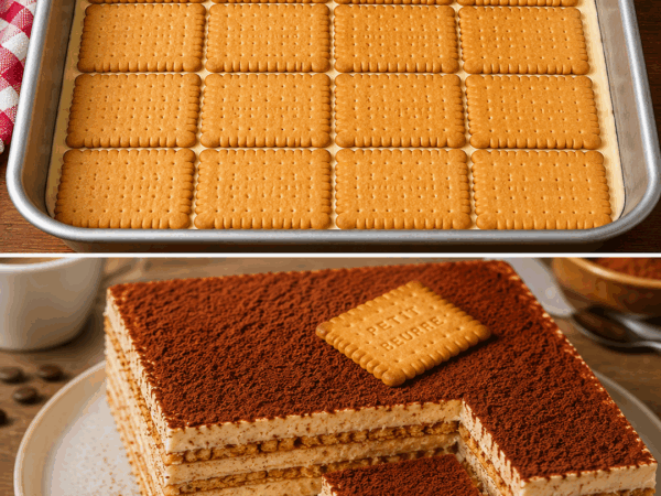 Dieser Kaffee-Keks-Kuchen verschwindet schneller, als man ihn servieren kann – cremig, einfach und ganz ohne Backen