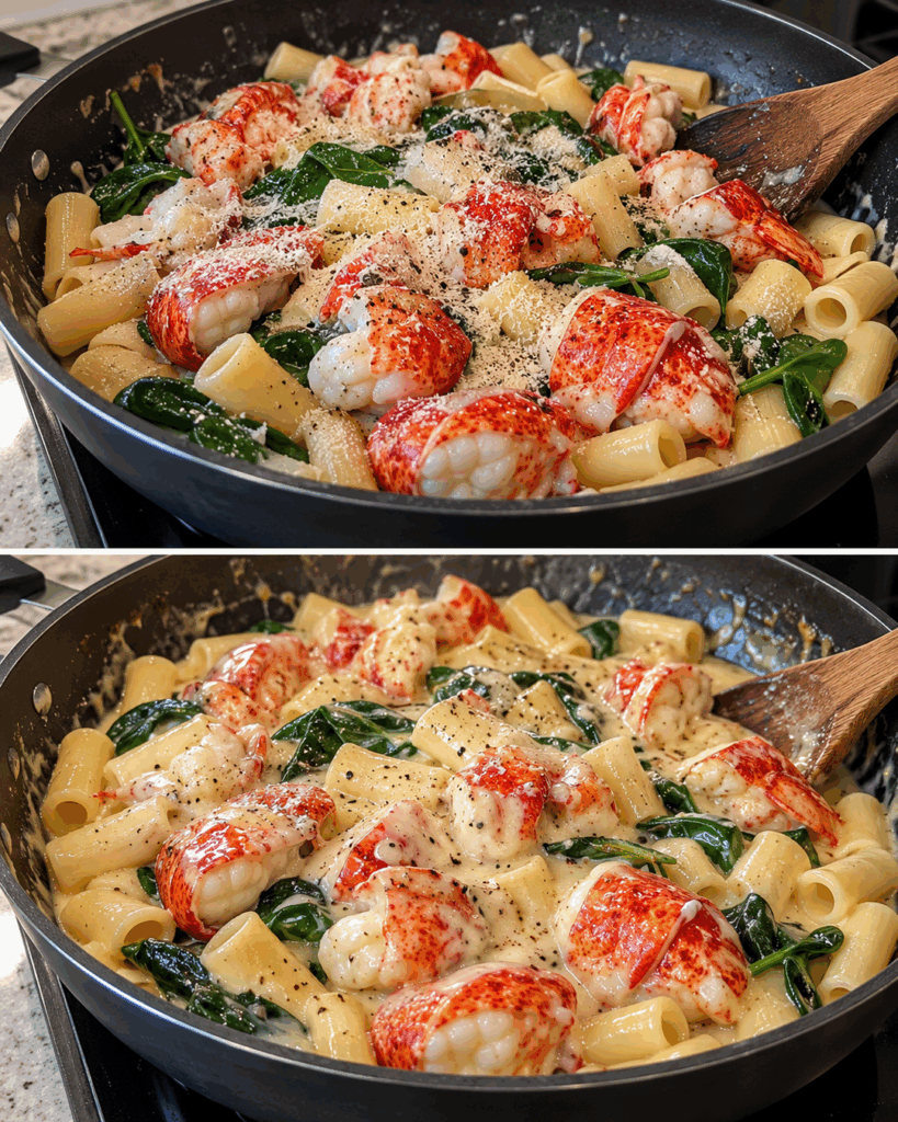 Cremige Hummer-Pasta mit Spinat – dieses luxuriöse Pfannengericht ist überraschend einfach gemacht