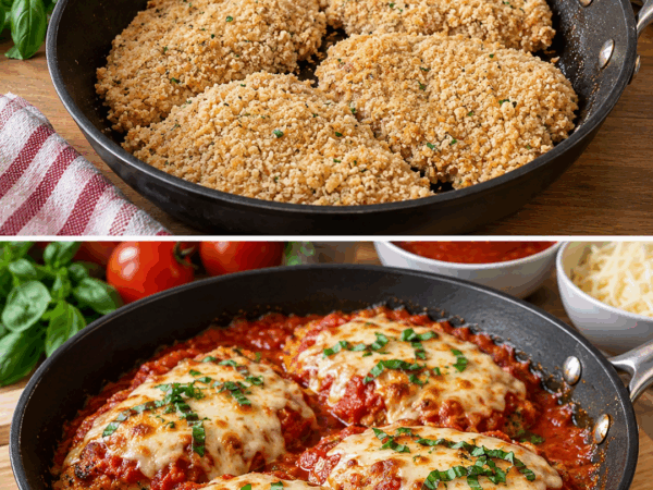 Knuspriges Hähnchen Parmigiana aus dem Ofen – saftig, käsig und herrlich unkompliziert