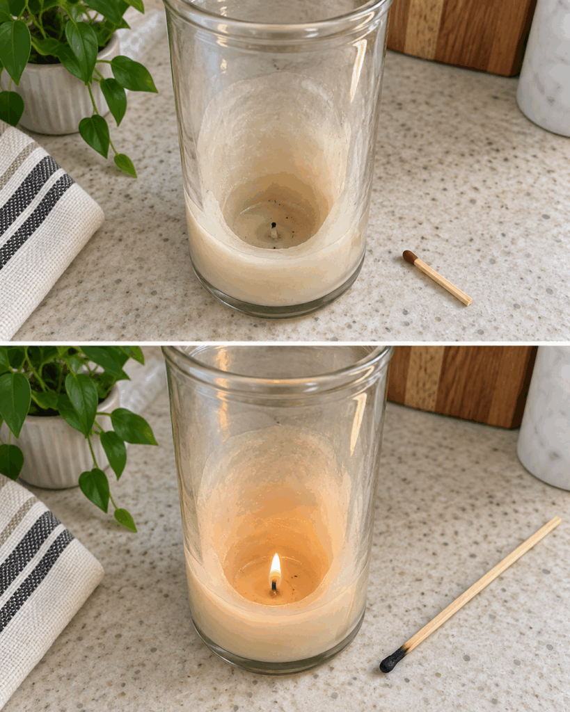 Kerze im tiefen Glas anzünden: Mit diesem sicheren Trick erreichst du den Docht ganz einfach