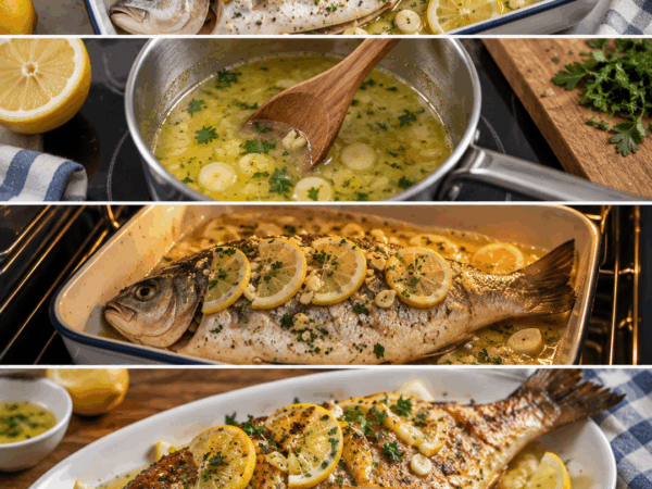 Saftiger Ofenfisch mit Zitronen-Knoblauch-Butter – einfach, goldbraun und herrlich aromatisch