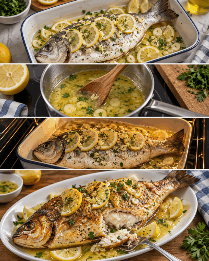 Saftiger Ofenfisch mit Zitronen-Knoblauch-Butter – einfach, goldbraun und herrlich aromatisch