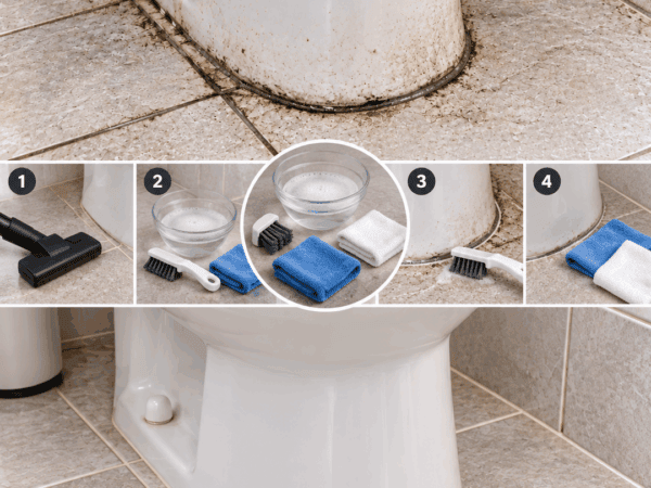 Schmutziger Toilettenfuß und dunkle Fugen? So wird der Bereich rund ums WC wieder hygienisch sauber