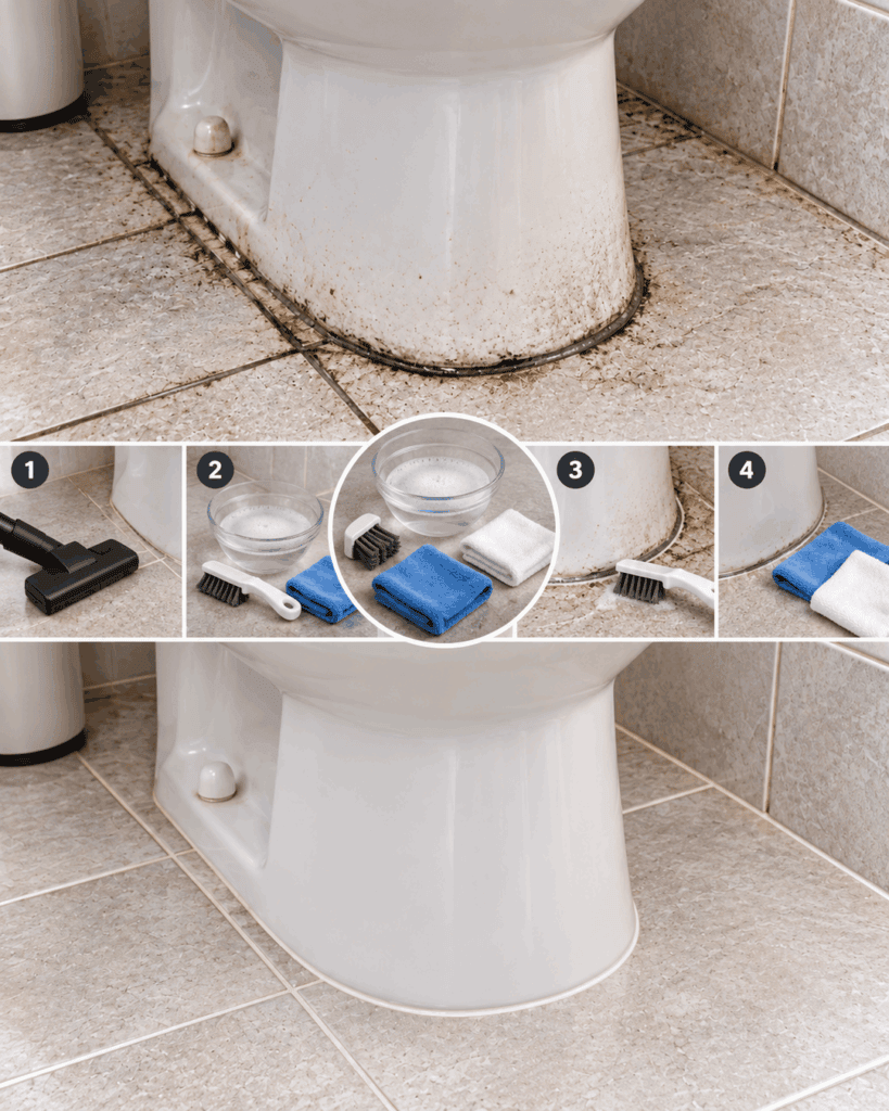 Schmutziger Toilettenfuß und dunkle Fugen? So wird der Bereich rund ums WC wieder hygienisch sauber