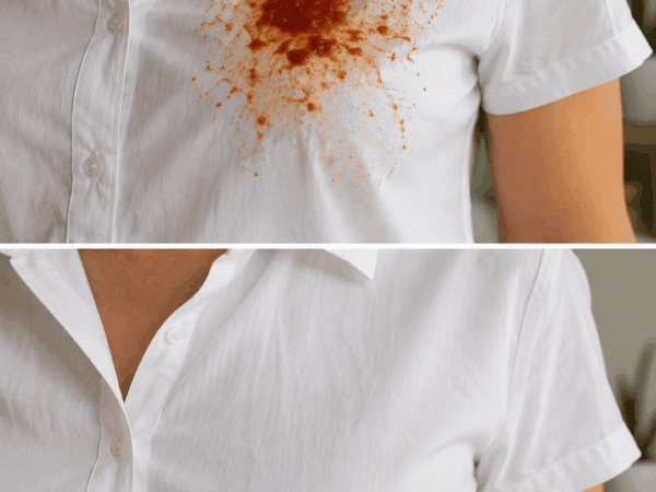Tomatensoße auf weißer Kleidung? So behandelst du den Fleck, bevor er sich festsetzt