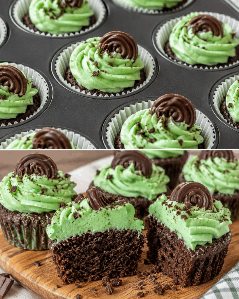 Diese Schoko-Minz-Cupcakes sind unwiderstehlich: saftig, cremig und herrlich frisch!