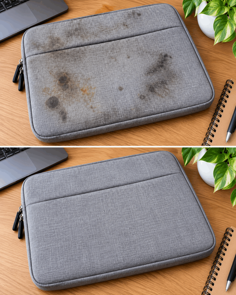 Laptop-Tasche voller Flecken? So wird der Stoff wieder sauber, ohne das Material zu ruinieren