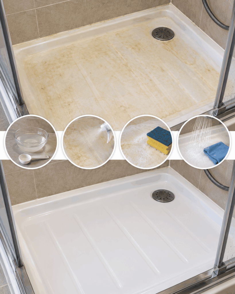 Gelbe Duschwanne? Mit dieser schonenden 4-Schritte-Methode wird sie wieder sichtbar sauber