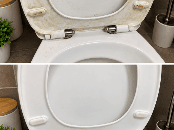 Vergilbte Toilettenbrille? So werden Sitz, Unterseite und Scharniere wieder gründlich sauber