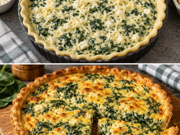 Diese Spinat-Feta-Quiche ist so cremig und knusprig, dass garantiert kein Stück übrig bleibt