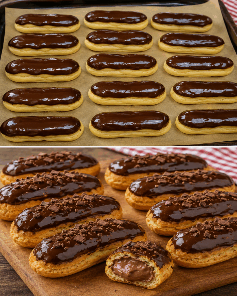 Mini-Schoko-Eclairs mit cremiger Schokoladenfüllung – wie aus der Patisserie