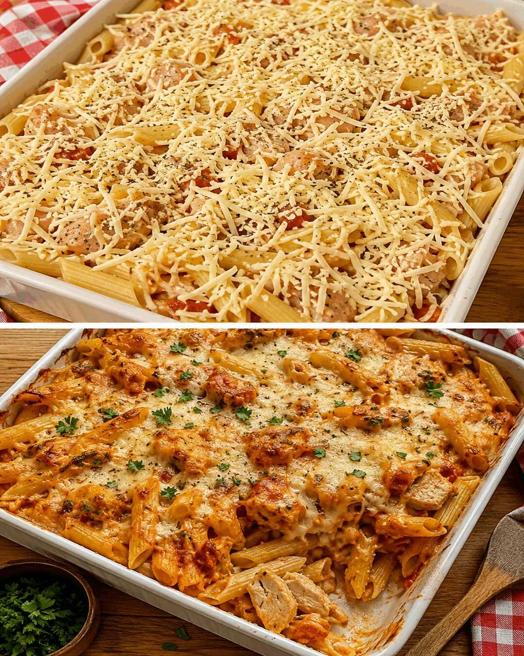 Penne-Hähnchen-Auflauf