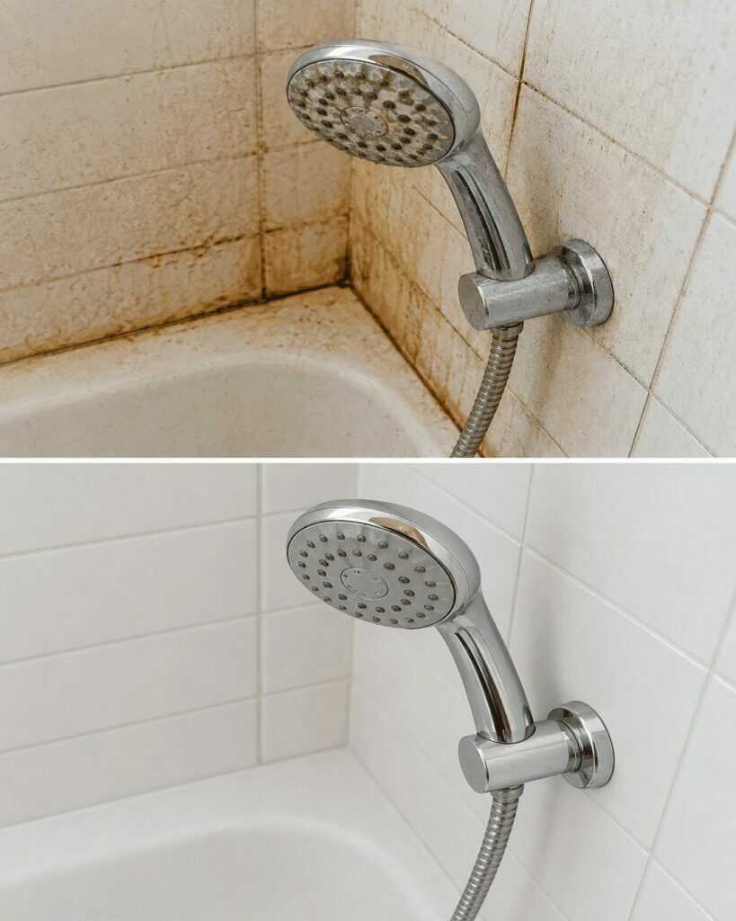 Dusche gründlich reinigen: So werden Kalk, Seifenreste und verschmutzte Fugen wieder sauber