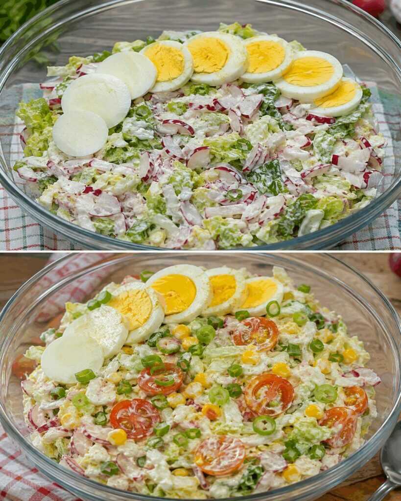 Cremiger Eier-Radieschen-Salat mit Chinakohl – Frisch, knackig und schnell gemacht