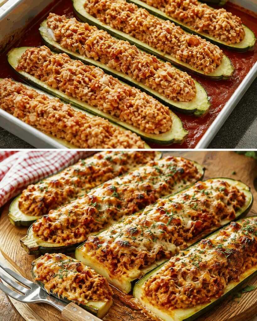 Überbackene Zucchini-Boote mit Hackfleisch – das Sommerrezept ohne Beilage