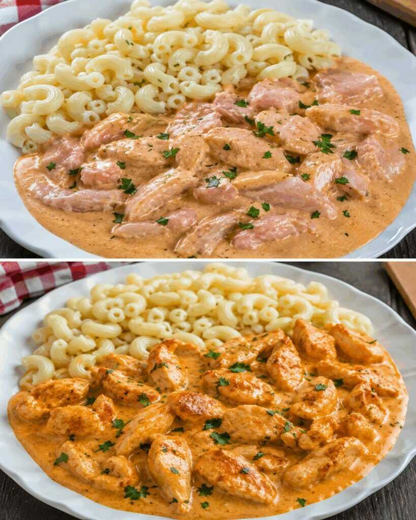 Flottes Paprika-Sahne-Hähnchen mal anders – Ein ausgezeichnetes und sättigendes Mittagessen für die ganze Familie