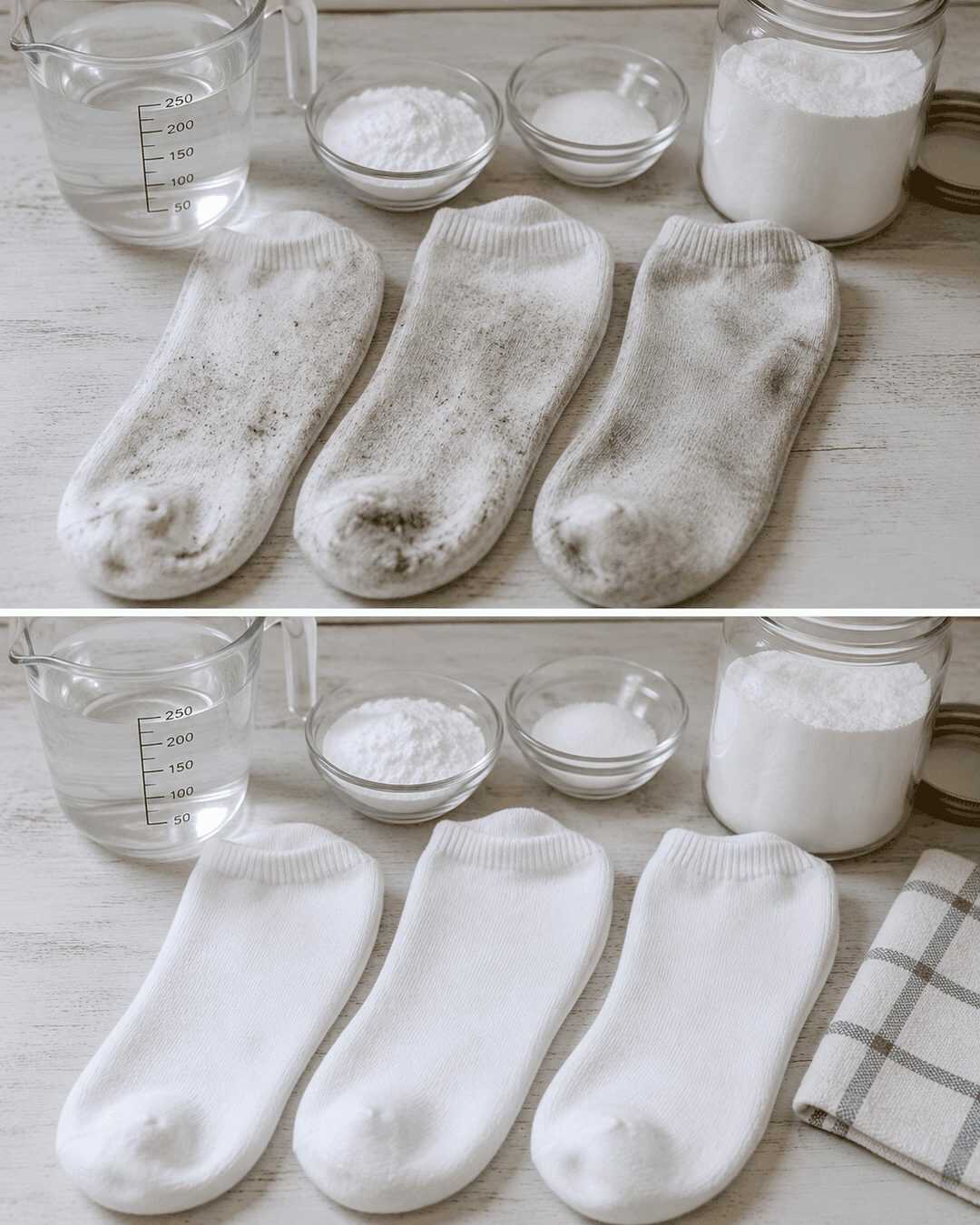 Weiße Socken wieder strahlend sauber: So entfernen Sie hartnäckige Flecken sicher und schonend