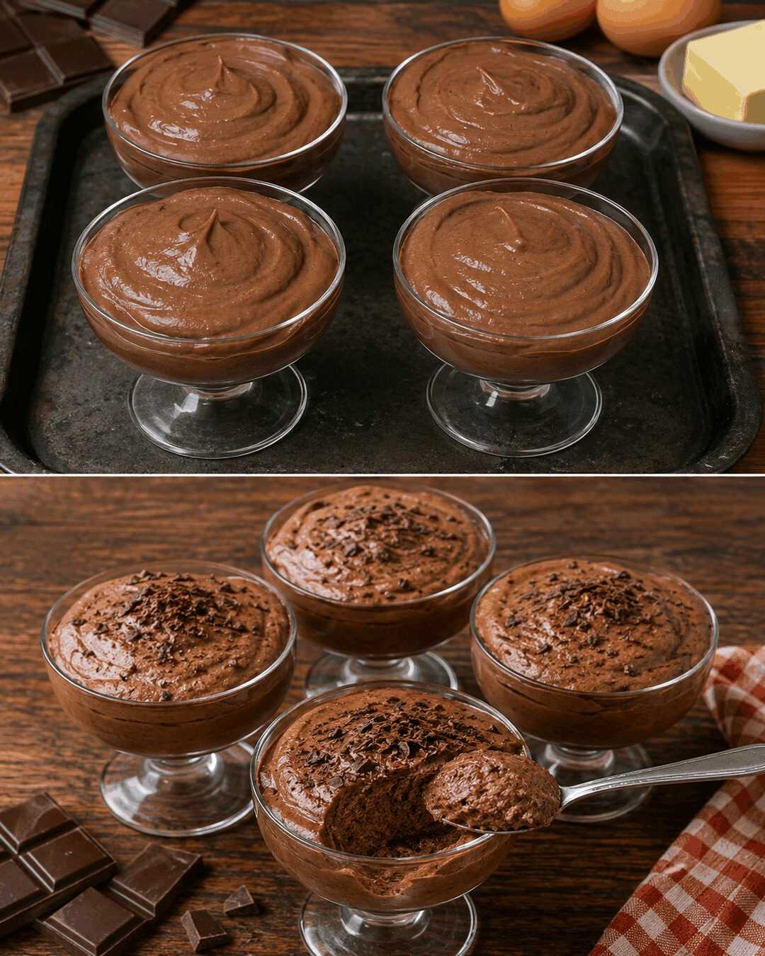 Mousse au Chocoladen nach Omas Art