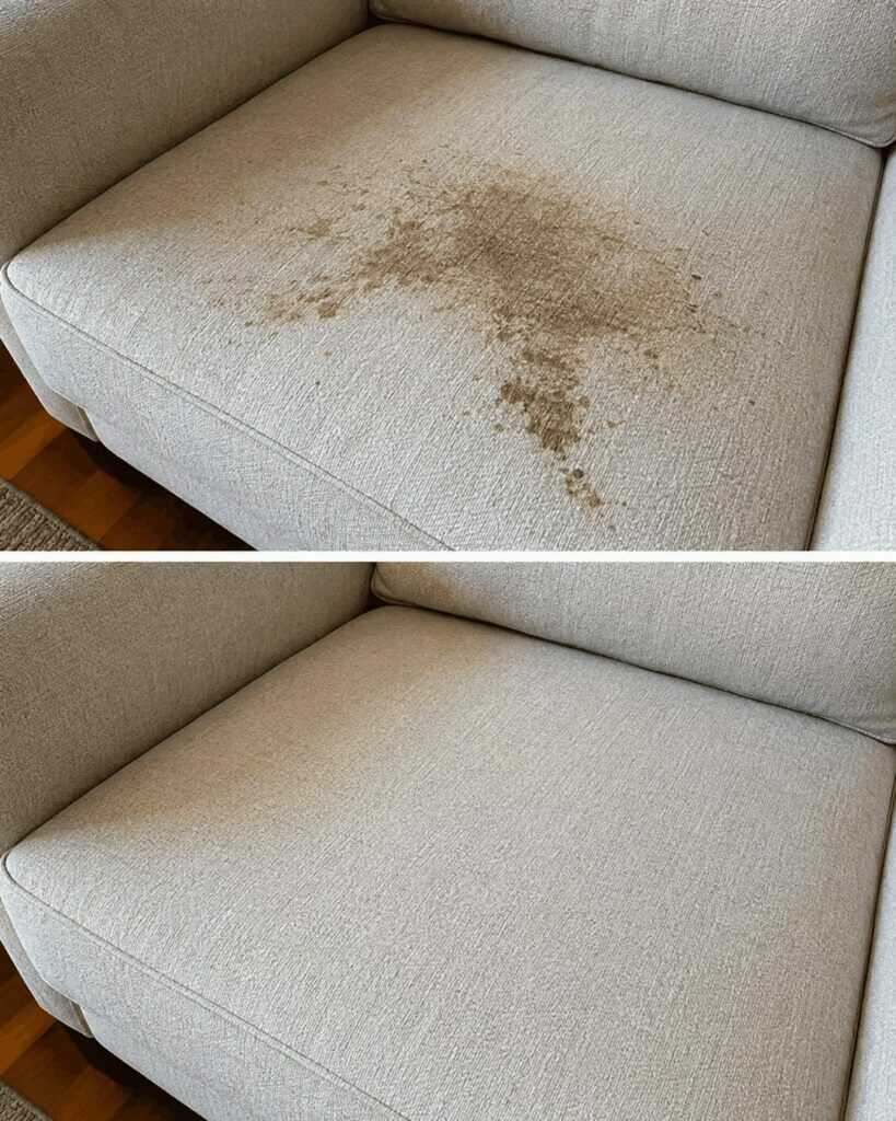 Flecken auf dem Sofa richtig entfernen: Schonende Methoden für saubere Polster