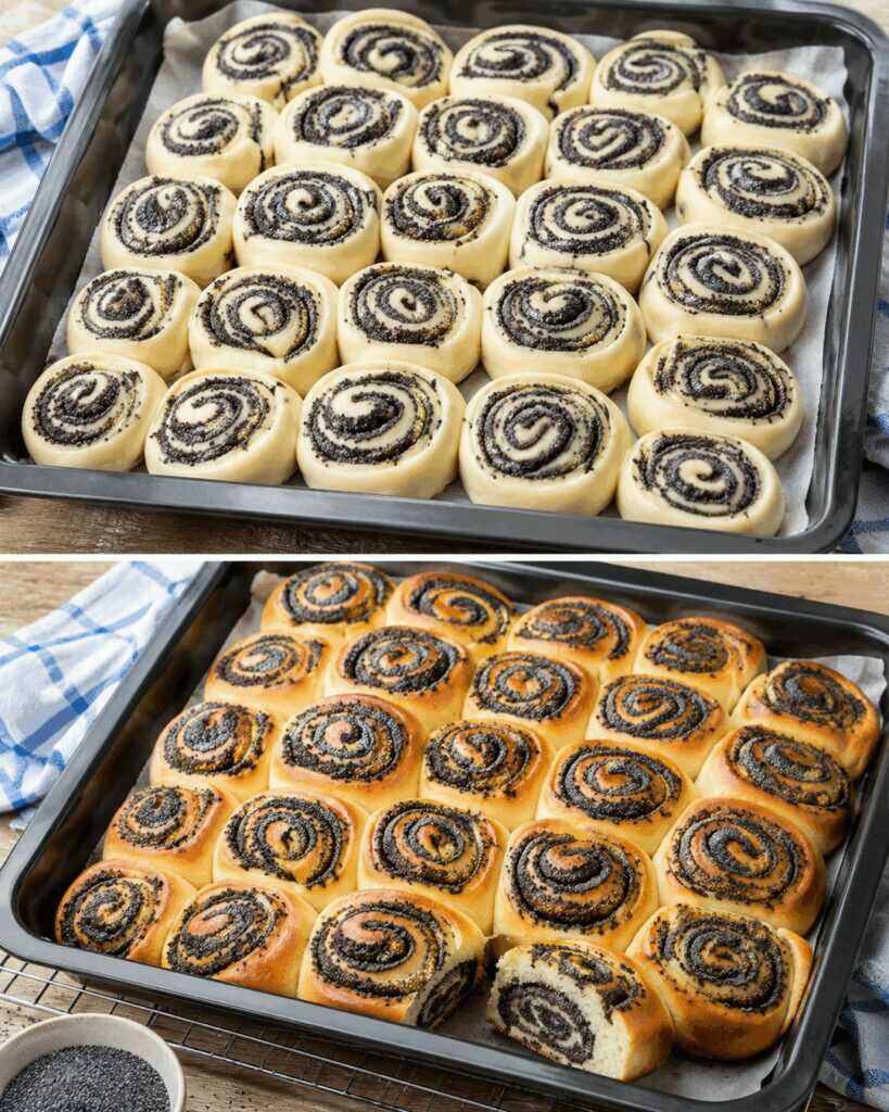 Mini-Mohnschnecken mit Joghurt-Teig