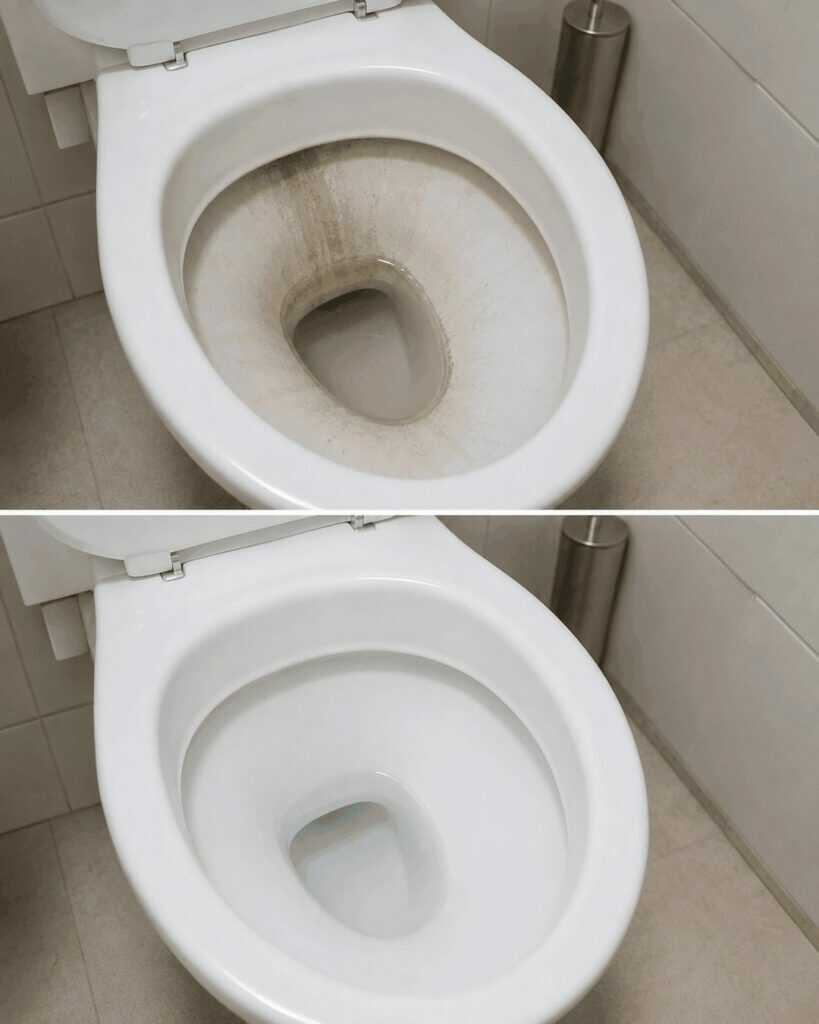 Legen Sie eine Plastiktüte in die Toilette: So lassen sich hartnäckige Kalk- und Urinsteinablagerungen gezielt lösen
