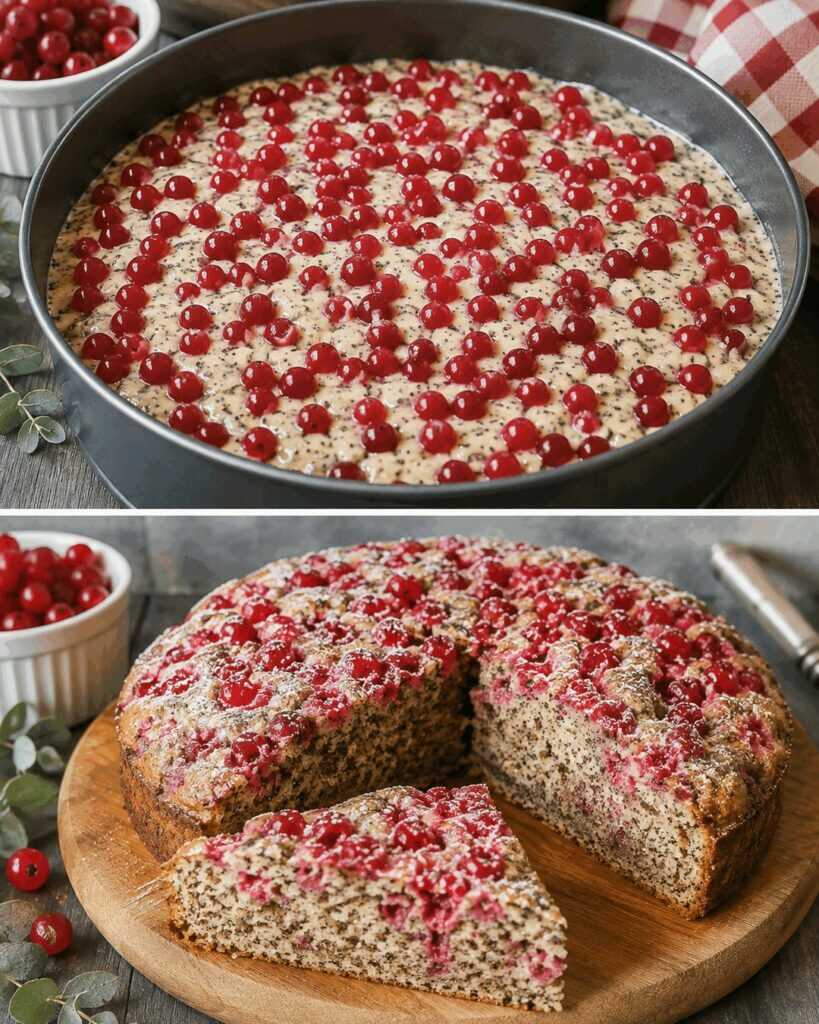 Saftiger Mohn-Johannisbeer-Kuchen – Einfaches Rezept für die ganze Familie