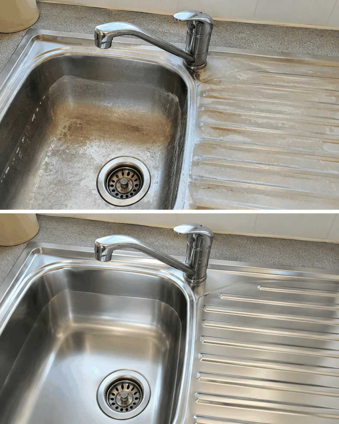 Edelstahlspüle richtig reinigen: So verschwinden Kalk, Wasserflecken und stumpfe Beläge