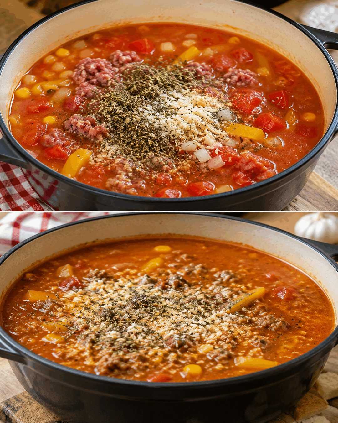 Herzhafte Hackfleisch-Gemüsesuppe mit Tomaten – Einfach, sättigend und voller Geschmack