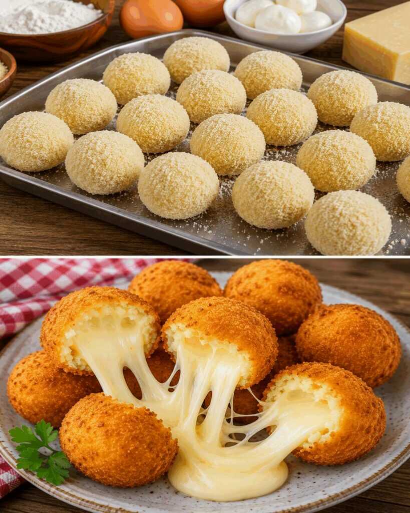 Knusprig frittierte Mozzarella-Kugeln
