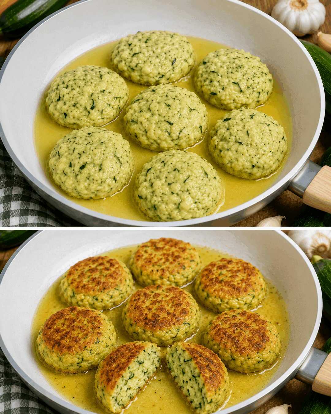 Zucchini-Frikadellen aus der Pfanne – Knusprig, saftig und voller Geschmack