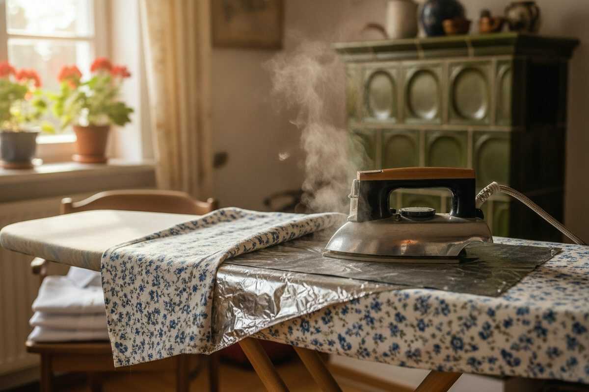 Alufolie unter dem Bügelbrettbezug: Der einfache Trick für schnelleres und glatteres Bügeln
