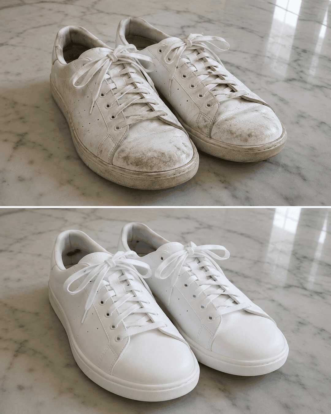 Weiße Sneaker wieder strahlend sauber: Mit Natron und Wasserstoffperoxid Flecken schonend entfernen