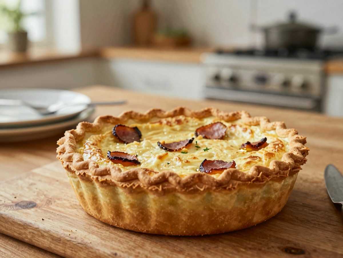 Cremige Schinken-Käse-Quiche – knusprig, herzhaft und einfach gemacht