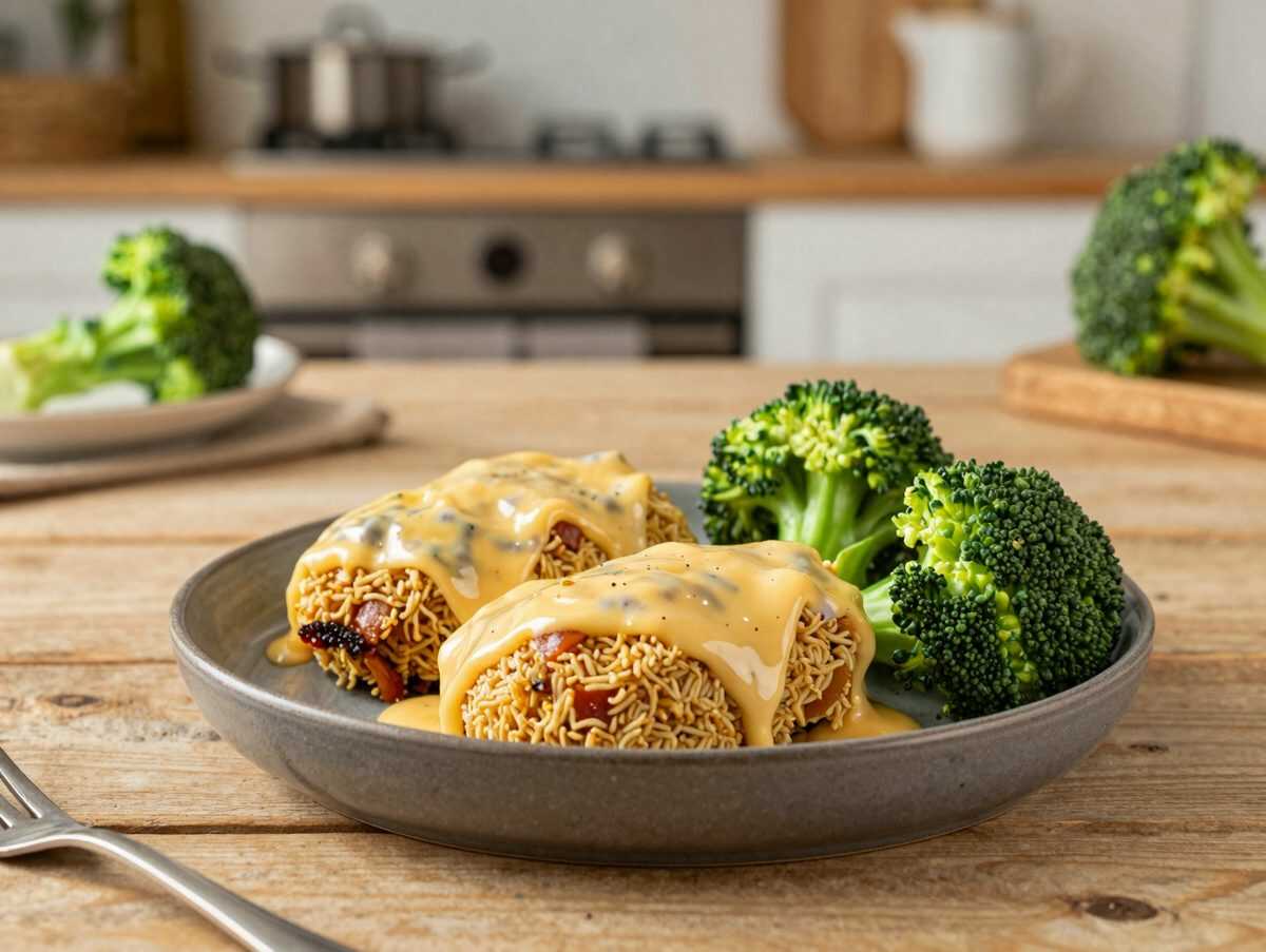 Cremiger Nudelauflauf mit Hackfleisch, Brokkoli und Käse