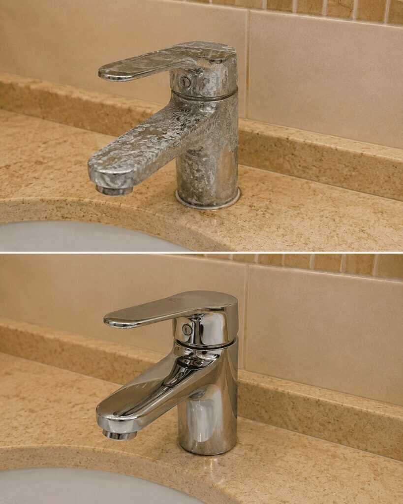 Kalk von Wasserhähnen entfernen – So bringen Sie Armaturen mit Essig wieder zum Glänzen