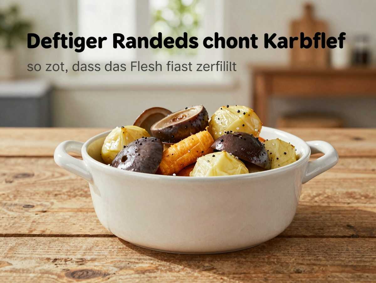 Deftiger Rinderschmortopf mit Kartoffeln, Möhren und Pilzen – so zart, dass das Fleisch fast zerfällt