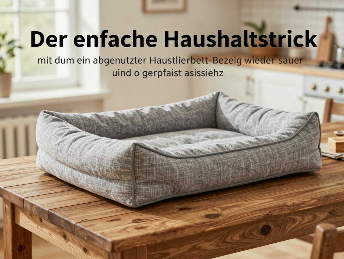 Der einfache Haushaltstrick, mit dem ein abgenutzter Haustierbett-Bezug wieder sauber und gepflegt aussieht