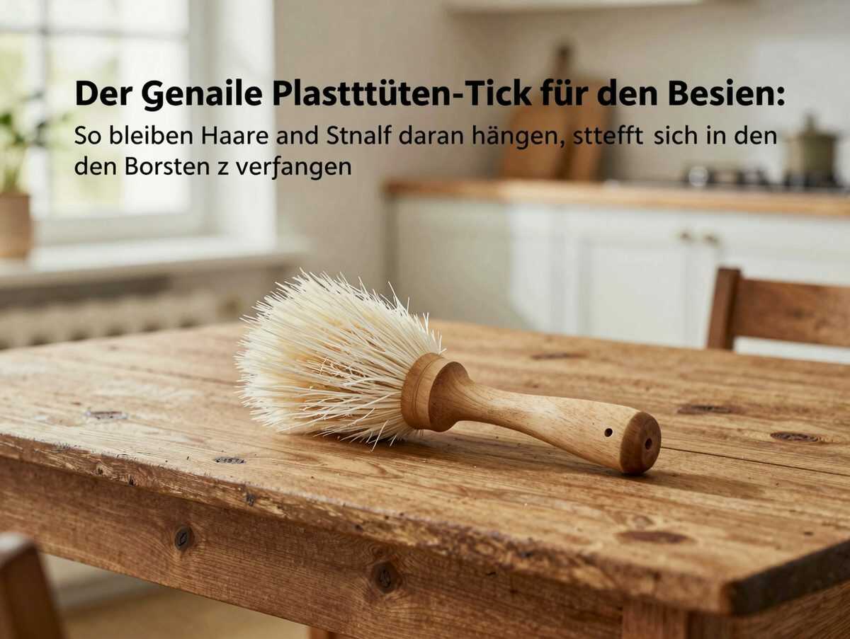 Der geniale Plastiktüten-Trick für den Besen: So bleiben Haare und Staub daran hängen, statt sich in den Borsten zu verfangen