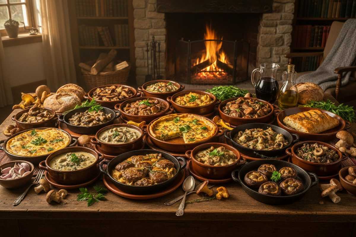 Cremige Champignonpfanne mit Sahnesauce und Petersilie