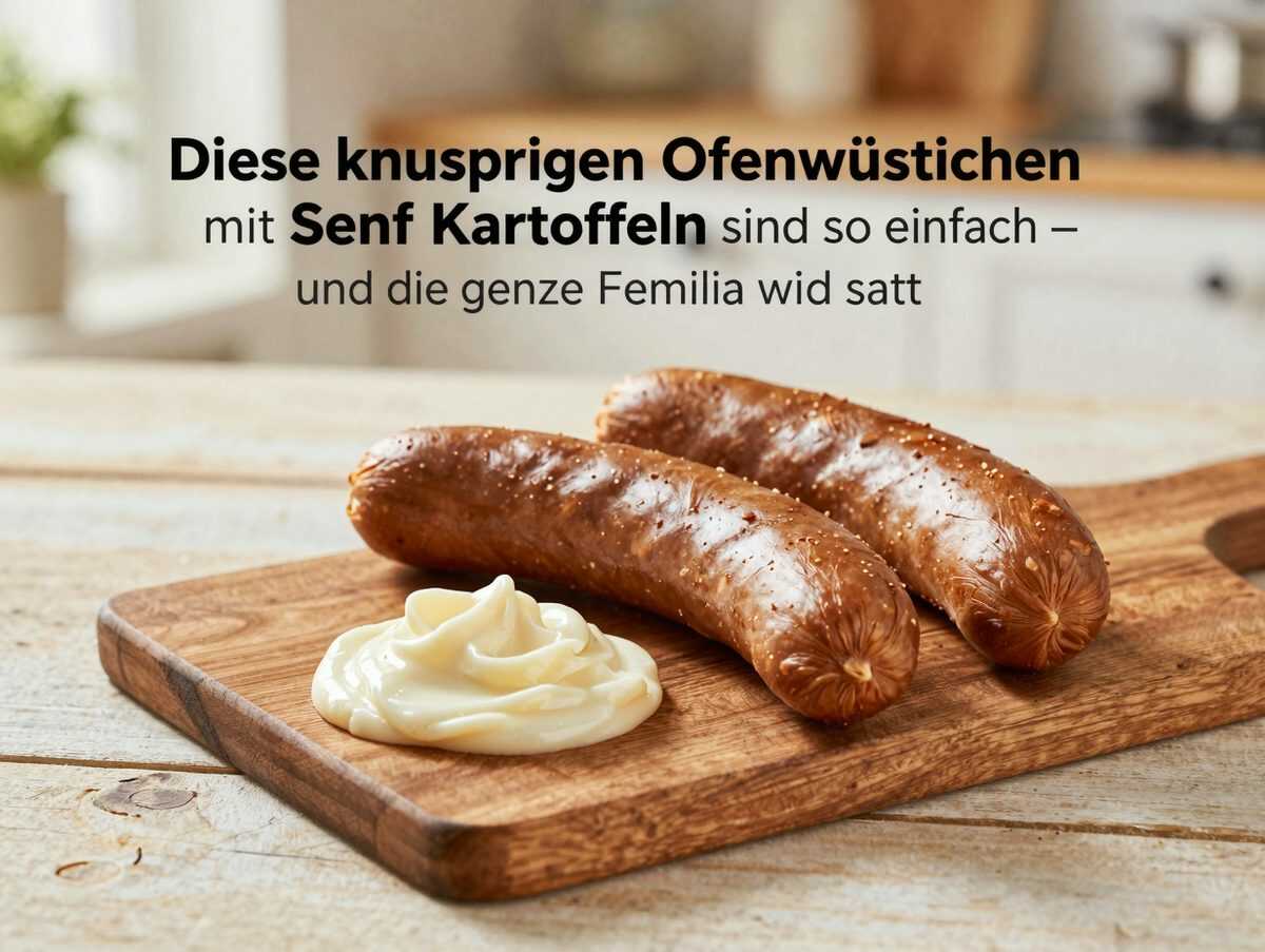 Diese knusprigen Ofenwürstchen mit Senf-Kartoffeln sind so einfach – und die ganze Familie wird satt