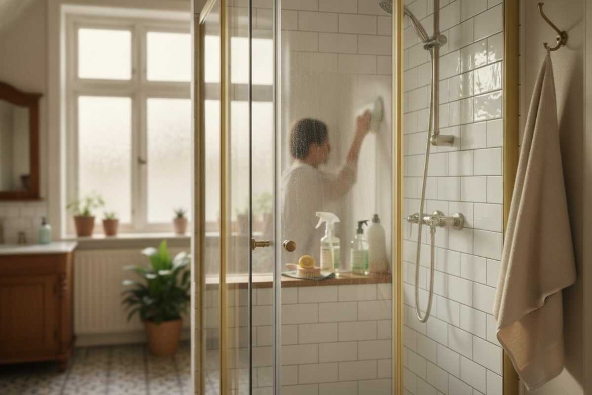Dusche gründlich reinigen: So werden Kalk, Seifenreste und verschmutzte Fugen wieder sauber