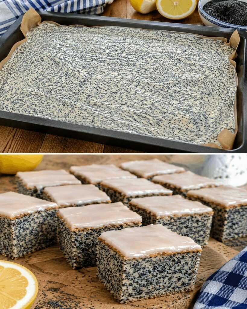 Super leckerer Mohnkuchen mit Zitronenglasur