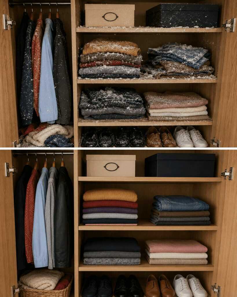 Schimmel und Feuchtigkeit im Kleiderschrank vermeiden: So bleiben Kleidung und Schrank dauerhaft frisch