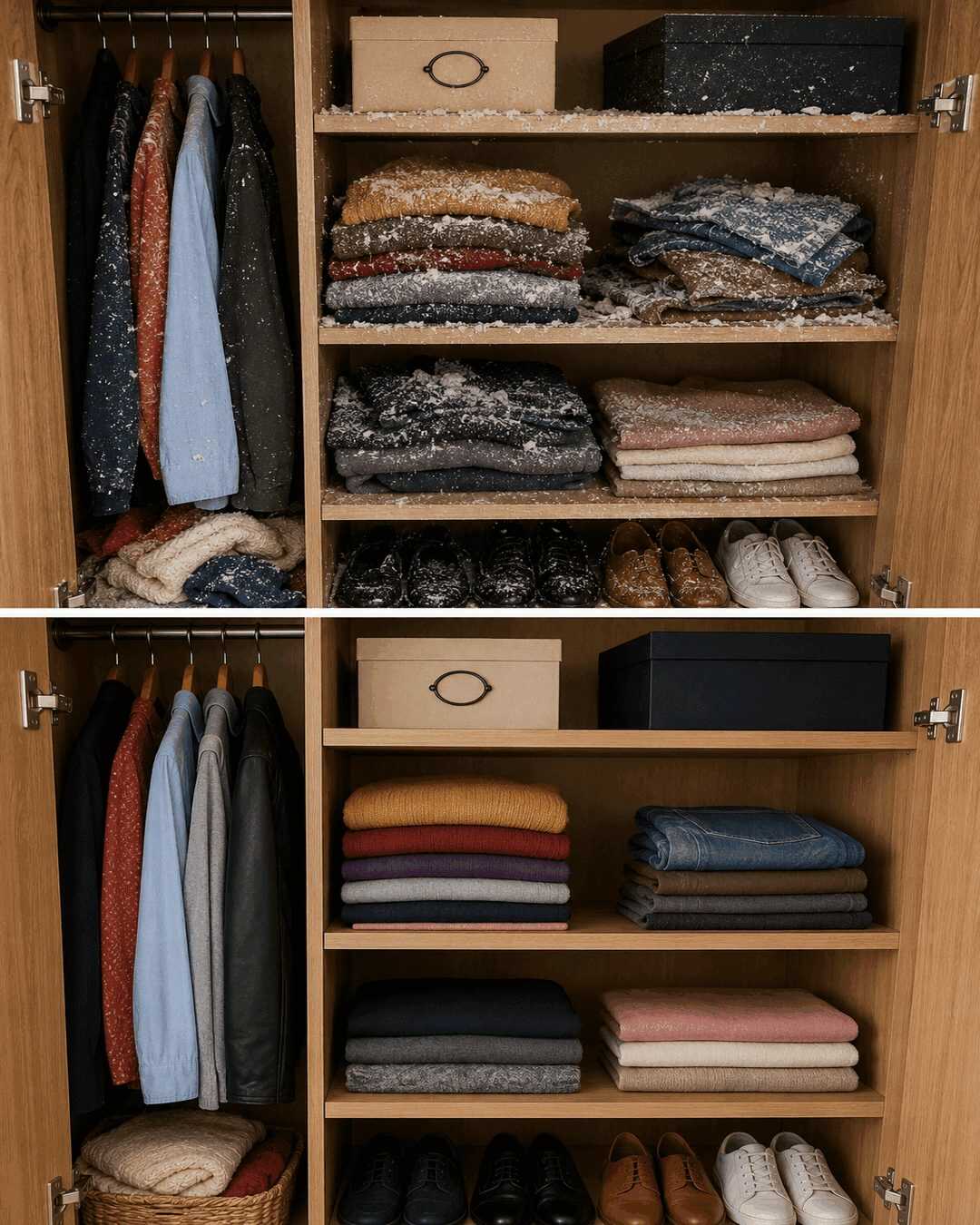 Schimmel und Feuchtigkeit im Kleiderschrank vermeiden: So bleiben Kleidung und Schrank dauerhaft frisch