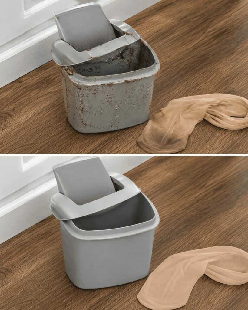 Reinigen Sie Ihren Mülleimer seltener: Der einfache Strumpfhosen-Trick für mehr Sauberkeit und weniger Gerüche