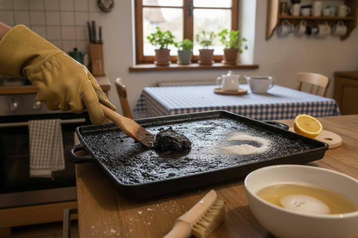 Eingebrannte Grillplatte reinigen: So entfernen Sie hartnäckige Verkrustungen sicher und ohne aggressive Chemikalien