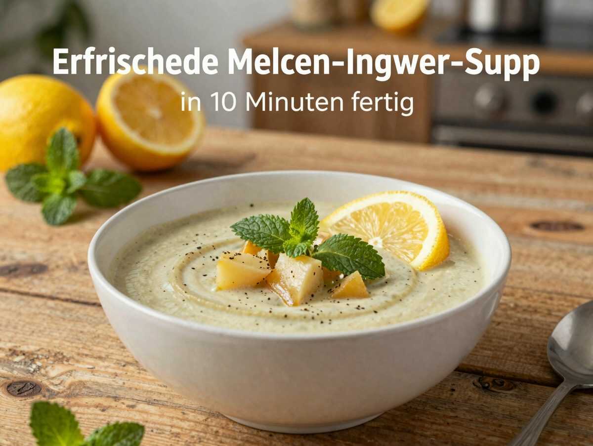 Erfrischende Melonen-Ingwer-Suppe mit Zitrone und Minze – in 10 Minuten fertig