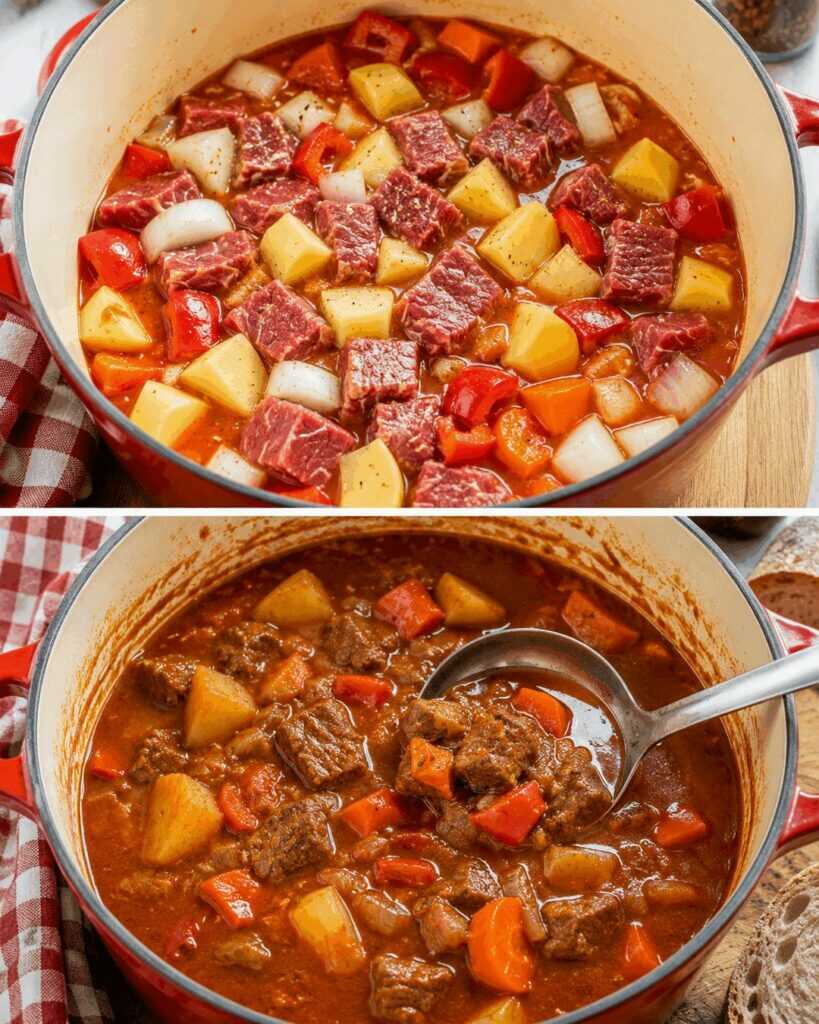 Deftige Gulaschsuppe nach Omas Art – mit Paprika und Majoran